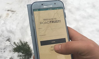 A user logs into RoadTrust to call for assistance.