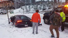 Lambo snow spin out