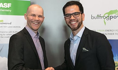 From left: Sean Drygas, vice president finance and corporate development, Bullfrog Power; Marcelo Lu, president of BASF Canada.