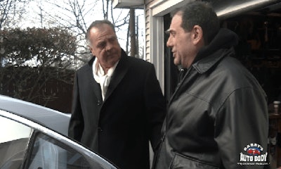 Barry Crupi Sr. and Barry Crupi Jr. in their new video “The Stain.”