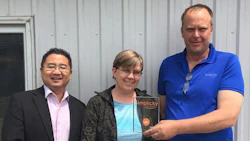 Left to right: Greg Taba, business development manager, Simplicity Car Care, Jane Schalk, Peter Schalk, Simplicity Car Care Aylmer.