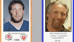 Dave Black's 1985 CFL card. On October 1, Black joined the Color Compass team.