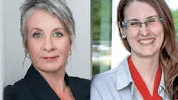 Federal Minister of Employment, Workforce Development and Labour Patty Hadju, Skills Canada's gold-medal winning auto painter Nicole Hamilton.