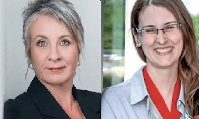 Federal Minister of Employment, Workforce Development and Labour Patty Hadju, Skills Canada's gold-medal winning auto painter Nicole Hamilton.