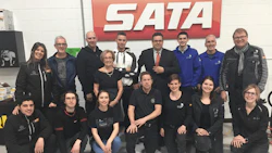 WorldSkills competitors, experts, trainers and SATA staff at the training centre on Mar. 19.