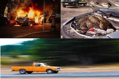 burning car