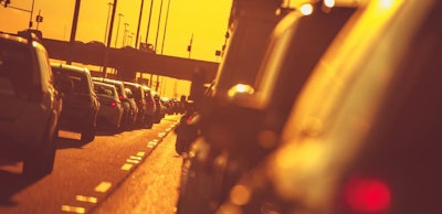 City Highway Traffic at Sunset