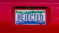 Blank,License,Plate,On,Red,Car