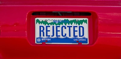 Blank,License,Plate,On,Red,Car