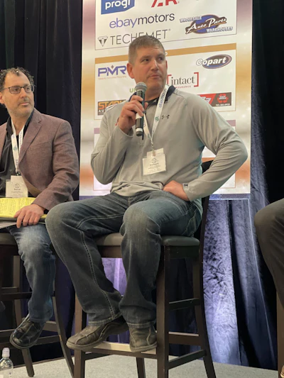 David Gold, Standard Auto Wreckers, and Dalbert Livingstone, Island Auto Supply, on the Future of Recycling panel.