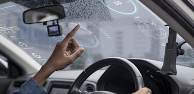 Interactive transparent window screen in a smart car