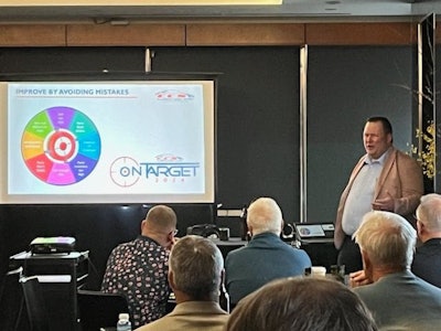 Jason Arnott presents On Target to Alberta-based network members.