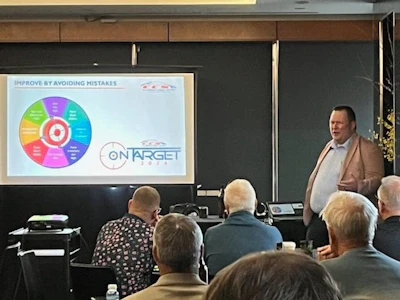 Jason Arnott presents On Target to Alberta-based network members.