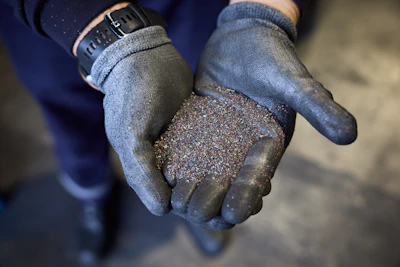Black mass recovered from end-of-life EVs.