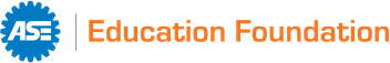 ASE Education Foundation logo with blue gear symbol and orange text