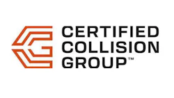 Certified Collision Group logo with geometric orange and black branding