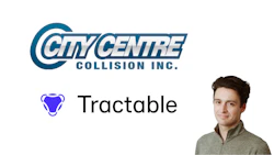 City Centre Collision and Tractable logos with professional representative in business setting