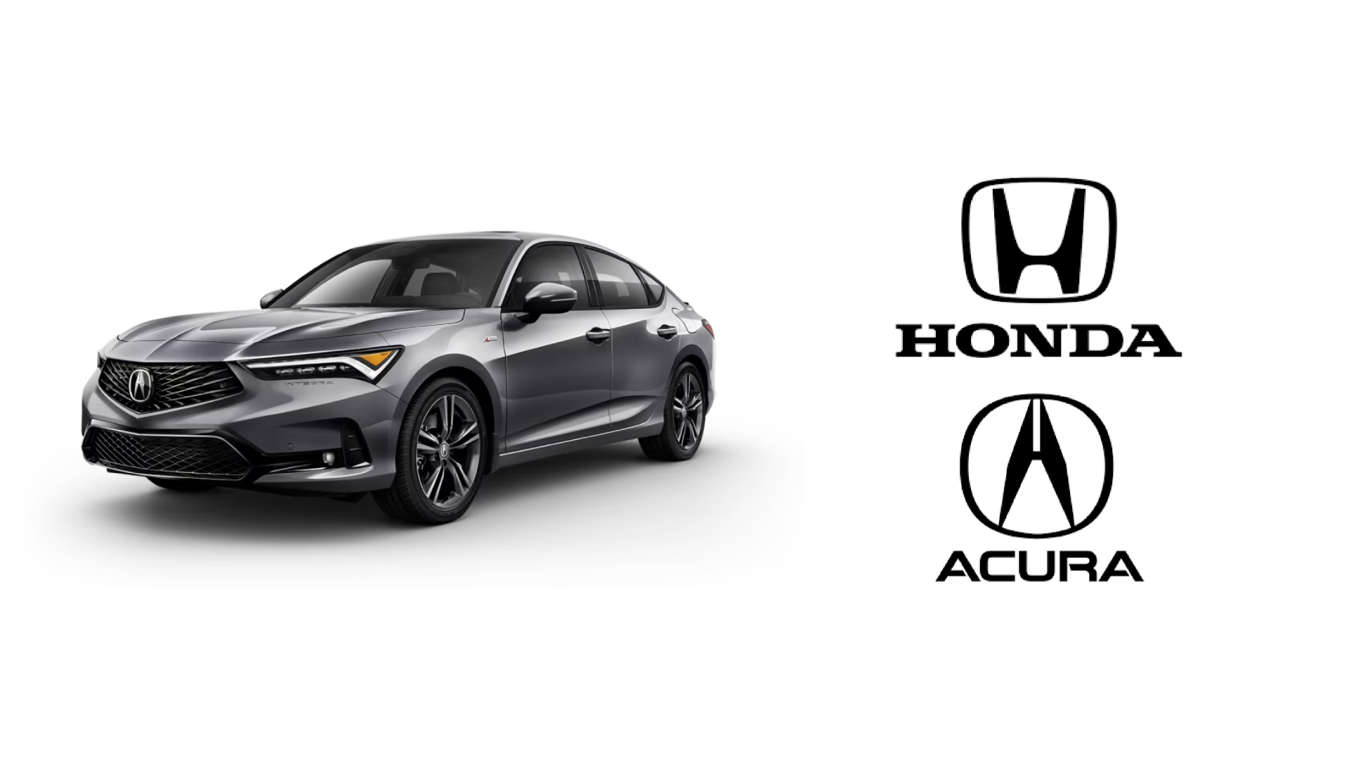 Gray Acura luxury sedan with sporty design and black wheels