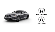 Gray Acura luxury sedan with sporty design and black wheels