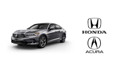 Gray Acura luxury sedan with sporty design and black wheels