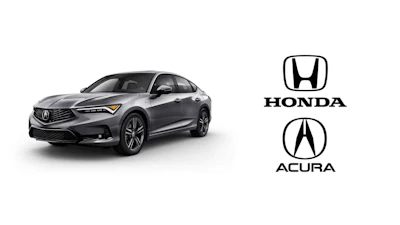 Gray Acura luxury sedan with sporty design and black wheels