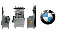 Car-O-Liner automotive repair station with specialized tools for BMW vehicle maintenance
