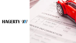Auto insurance policy with red toy car highlighting coverage details