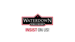 Waterdown Collision automotive repair logo in black and red
