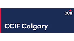 CCIF Calgary official logo with red maple leaf, navy background
