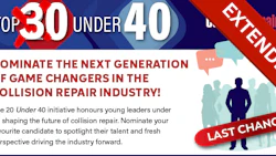 Collision repair industry Top 30 Under 40 awards nomination graphic