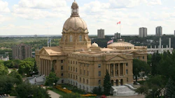 Alberta Legislature Building in Edmonton, historic sandstone government landmark with ornate dome
