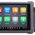 Rugged Autel automotive diagnostic tablet with vehicle service software icons