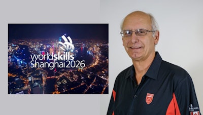 WorldSkills Shanghai 2026 promotional image with nighttime city skyline