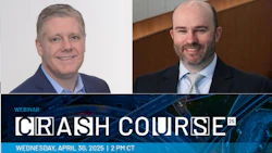 Webinar promo for Crash Course 25 with two business professionals