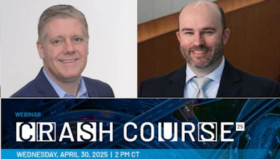 Webinar promo for Crash Course 25 with two business professionals