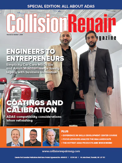Collision Repair magazine cover showcasing automotive technology professionals