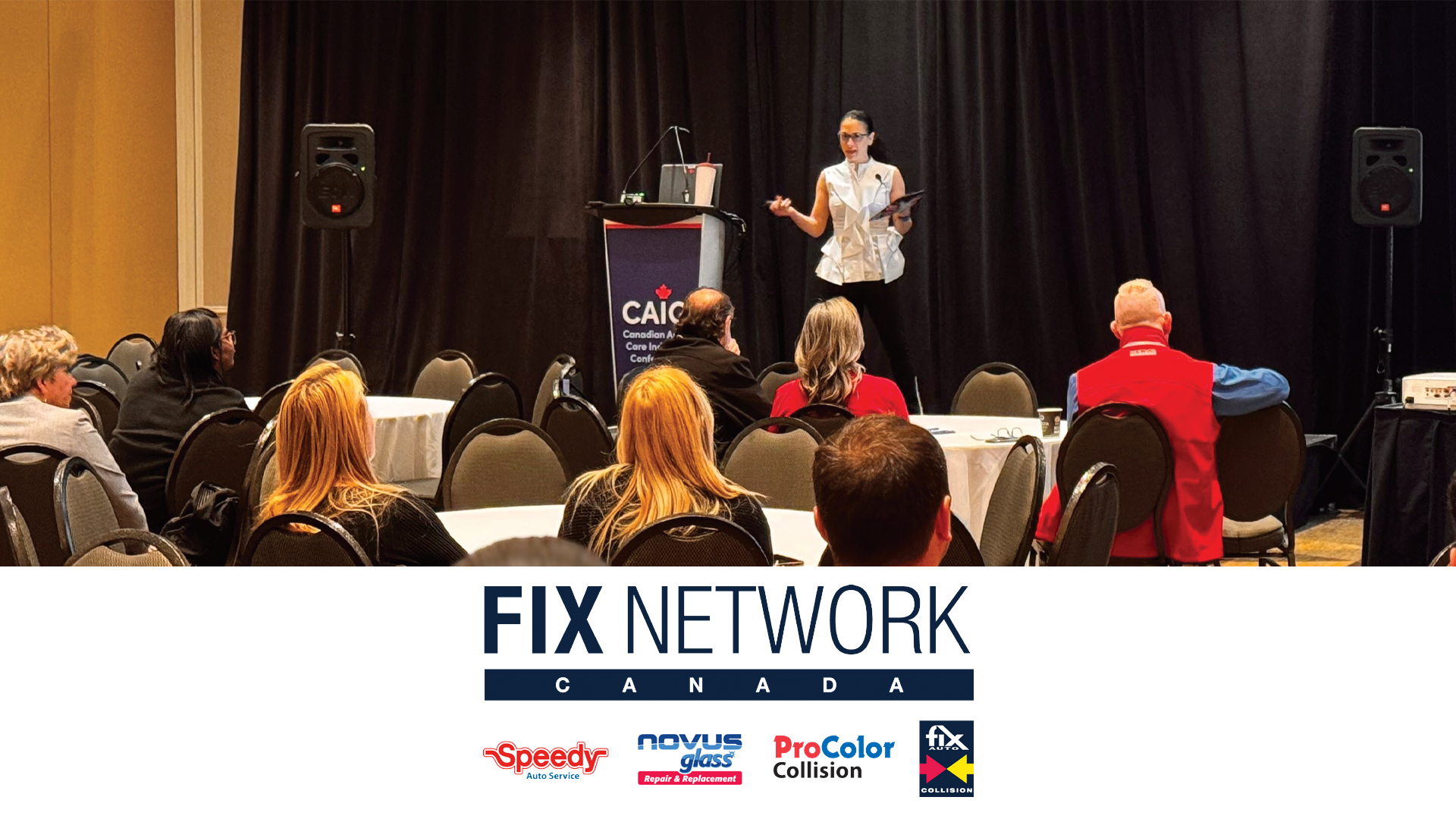 Fix Network Canada conference presenter speaking to automotive industry professionals