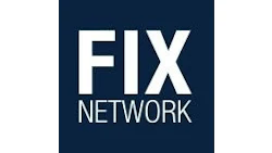 Fix Network corporate logo in white text on dark blue background