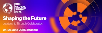 IBIS Global Summit 2025 promotional banner with world globe and collaborative leadership theme