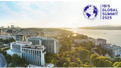 IBIS Global Summit 2025 venue with panoramic city and waterfront view at sunrise