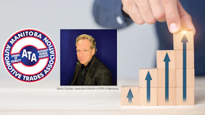 Manitoba ATA logo with executive portrait and rising performance graph