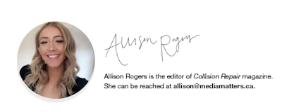Professional headshot of magazine editor with signature