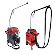 Automotive dent repair machines with flexible hoses on wheeled stands