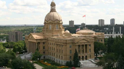 Alberta Legislature Building in Edmonton with ornate sandstone architecture and dome