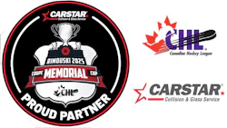 2025 Memorial Cup tournament logo with silver trophy and Canadian hockey emblems