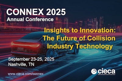 CONNEX 2025 conference poster showcasing innovative automotive technology with futuristic car design