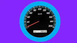 Vehicle speedometer with digital odometer at 9858 km, speed needle near 30 km/h