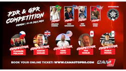 PDR & GPR Competition poster with international judges and competitors for automotive event in Canada