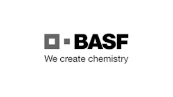 BASF corporate logo with square symbol and company tagline