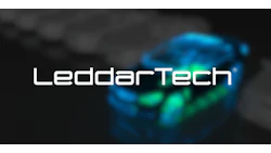 LeddarTech logo with glowing blue and green tech-inspired abstract background